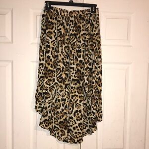 Women’s Leopard Print Hi-Low Skirt